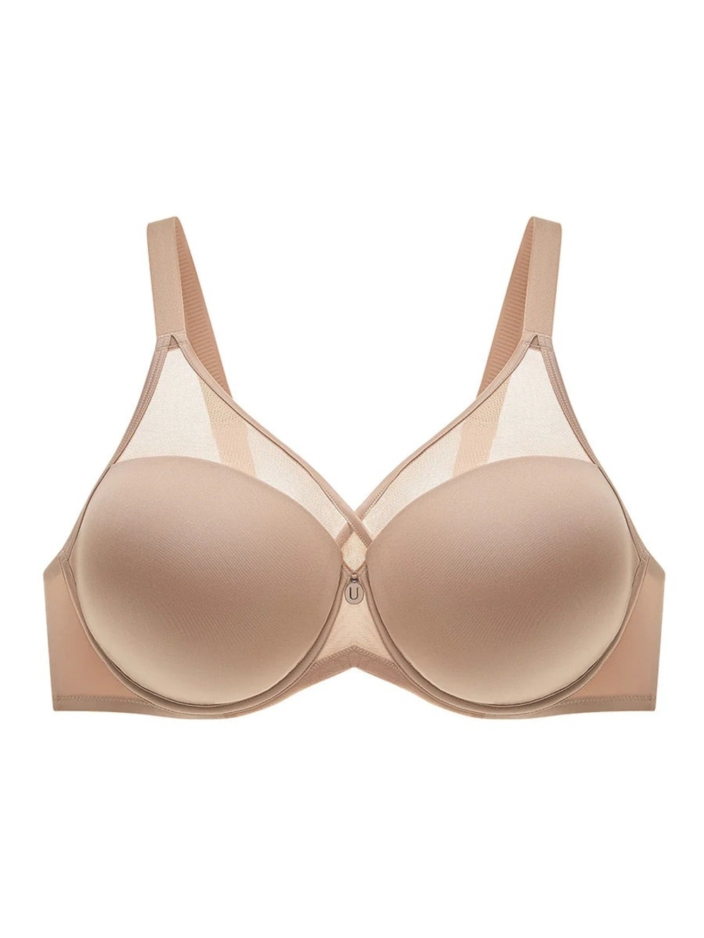 Understance Peek-Proof T Shirt FlexWire Contour Plunge Bra Caramel 38C